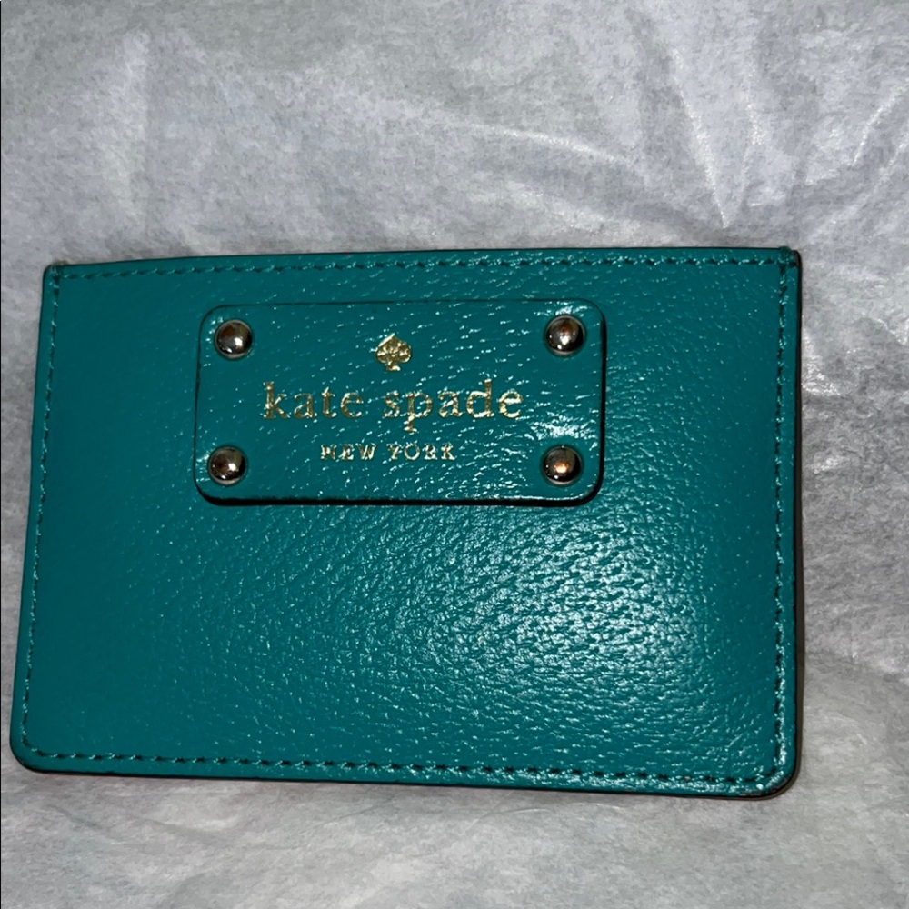 Kate Spade Blue Key Card Holder Textured Leather - Picture 6 of 6